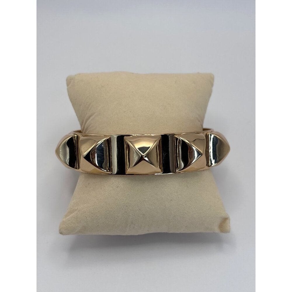 Lane Bryant Gold Tone Pyramid Studded Cuff Bangle Bracelet New